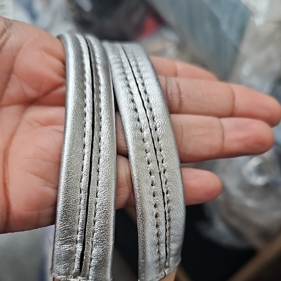 **Sold**Coach Blue and Cream Striped Tote Bag - Picture 6 of 7